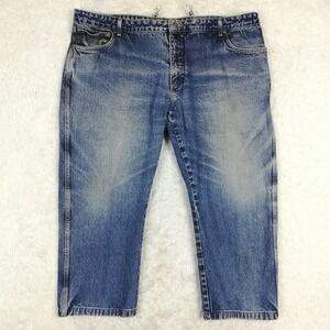 Cabela's Mens Jeans Relaxed Fit Straight‎ Leg Blue Denim Stone Wash 44x30